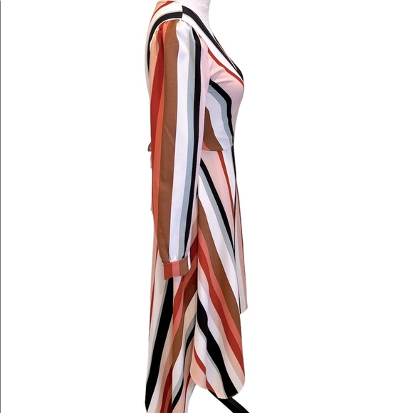 LEITH Striped Wrap Dress - Picture 2 of 3
